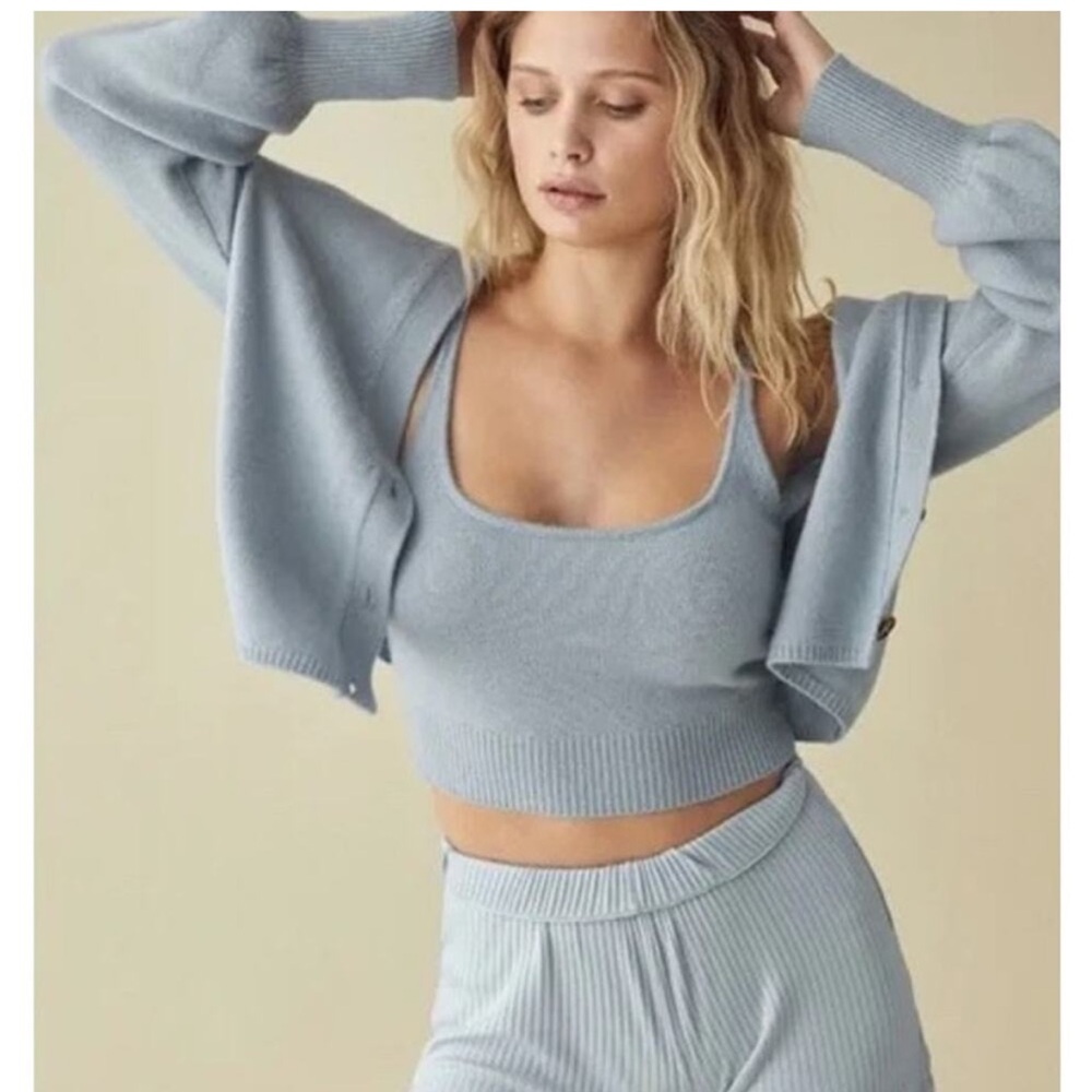 Varenne Cashmere Tank and Cardi Set